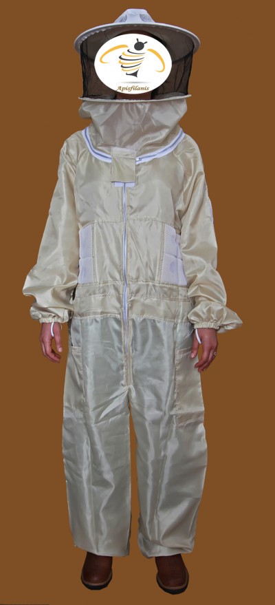 Fato Pano Duplo em Cetim Ventilado Castanho