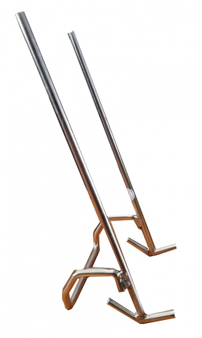 Suporte metálico para barra de ginásio em metal cromado