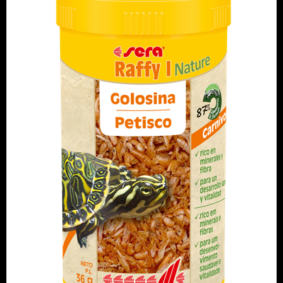 Recipiente plástico amarelo com petisco para tartarugas