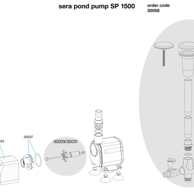 Sera pond SP 1500 - Bomba de água com repuxo para lago 1650L/h