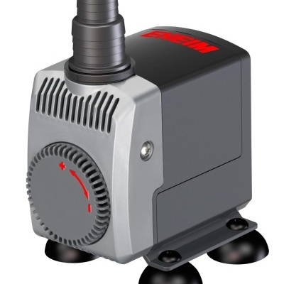Bomba de água EHEIM cinza escuro e prateado com botão rotativo e ventosas pretas
