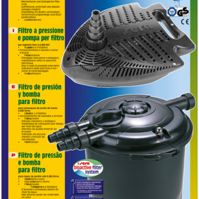 Sera pond fil bioactive set 6000 - Kit filtro e bomba de água para lagos até 6000L