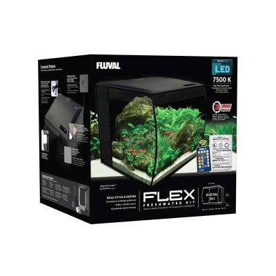 Caixa do aquário Fluval Flex Freshwater Kit com iluminação LED