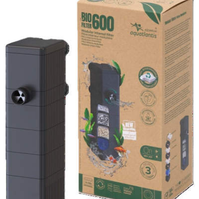 Filtro interno modular para aquário BIO FILTER 600 com embalagem em cartão