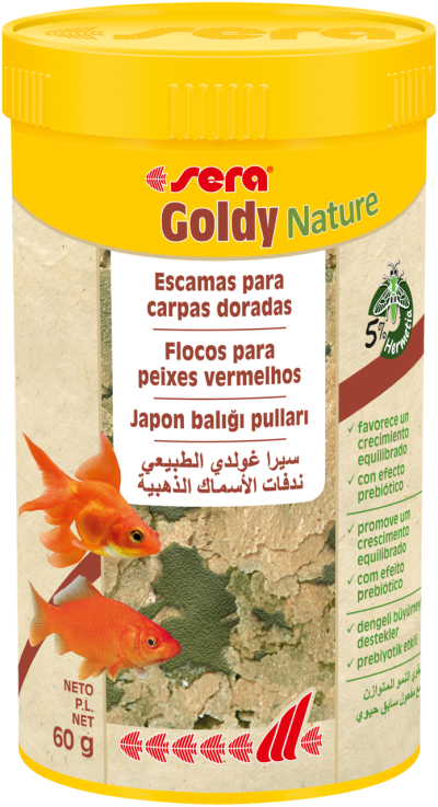 Sera Goldy Nature - alimento principal em flocos para peixes vermelhos