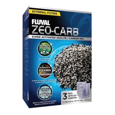 Fluval Zeo-Carb - Zeolite e Carvão ativado 3x150g