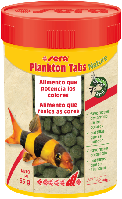 Sera Plankton Tabs Nature - Pastilhas com 7% de Krill para realçe das cores