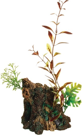 MARINA DECO WOOD M - Decoração para aquário tronco com plantas - média