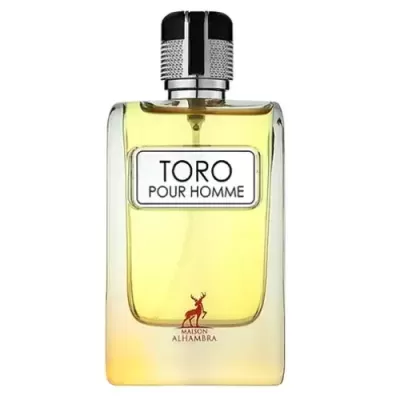 frasco de perfume TORO POUR HOMME da MAISON ALHAMBRA