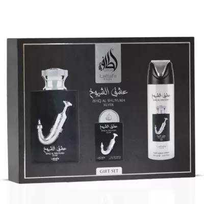 Lattafa Pride Ishq Al Shuyukh Silver coffret unissexo Lattafa Pride Ishq Al Shuyukh Silver coffret unissexo