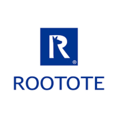Logotipo azul e branco com a palavra ROOTOTE