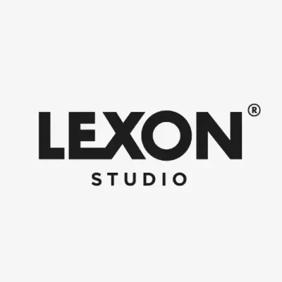 Logótipo LEXON STUDIO em preto num fundo branco