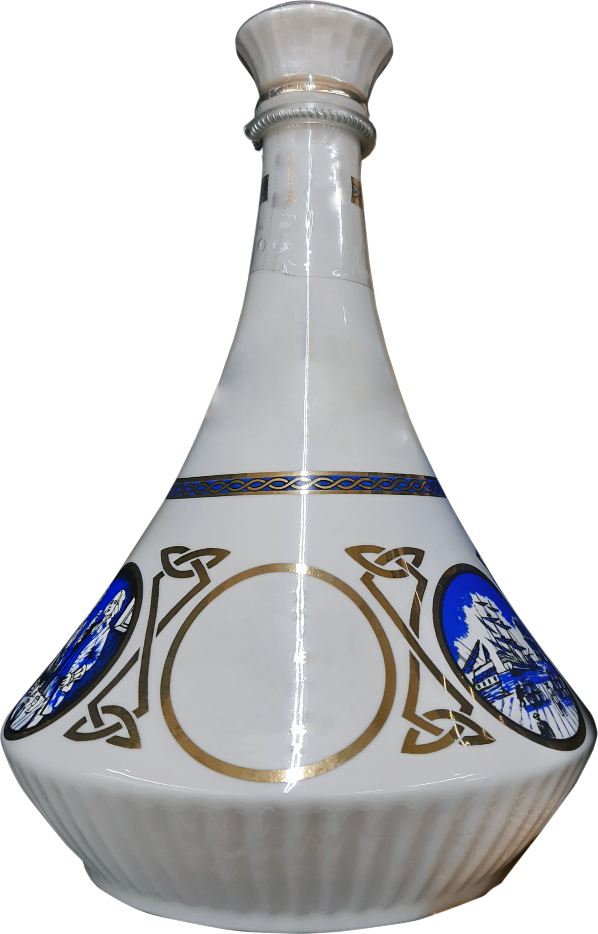 Garrafa Linhas Douradas 0,60 ml porcelana vidrada