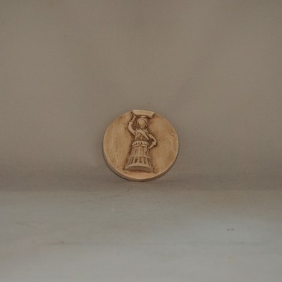 Medalha "A POVEIRA" 8cm dupla face Faiança Patine