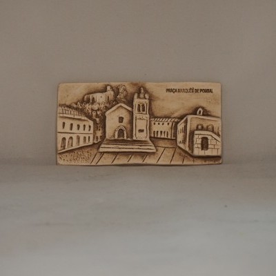 Placa Praça Marquês Pombal 16x10 Patine Castanho