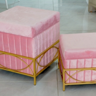 Conjunto de Pufes c/ Inox