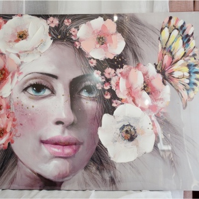 Tela Tema "Mulher c/Flores"