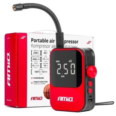 Mini Compressor de Ar USB 10 Bar + Powerbank 40W 2000mAh