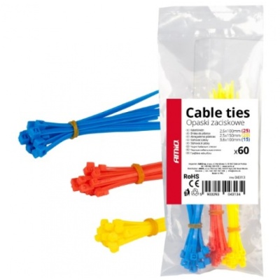 Kit Abraçadeiras Plásticas 60 Unidades Coloridas