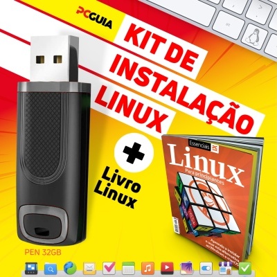 Pack Linux - Kit Linux com PenDrive USB 32GB + Livro Linux Nº16
