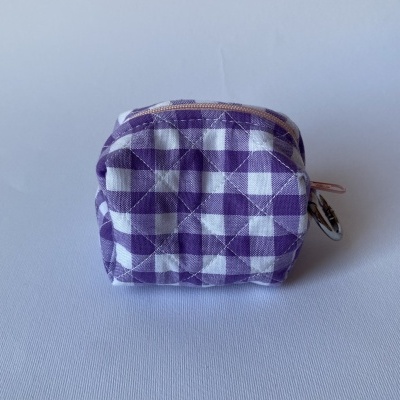 BOLSA PORTA-CHAVES XADREZ ROXO