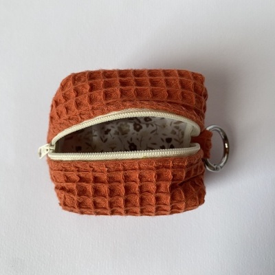 BOLSA PORTA-CHAVES WAFFLE LARANJA