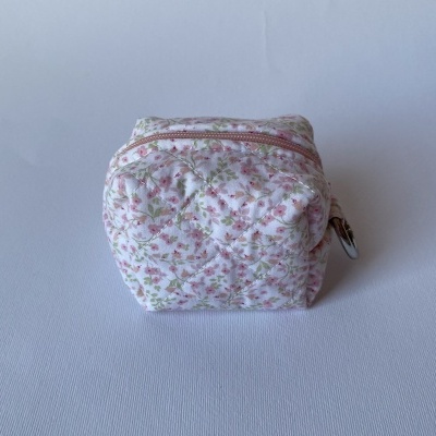 BOLSA PORTA-CHAVES FLORAL ROSA