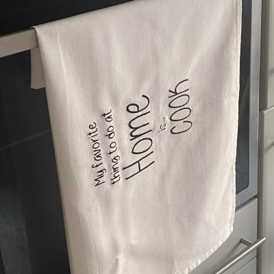 PANO DA LOIÇA ''MY FAVORITE THING TO DO AT HOME IS COOK''