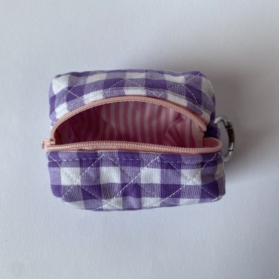 BOLSA PORTA-CHAVES XADREZ ROXO