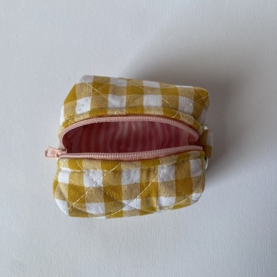 BOLSA PORTA-CHAVES XADREZ AMARELO