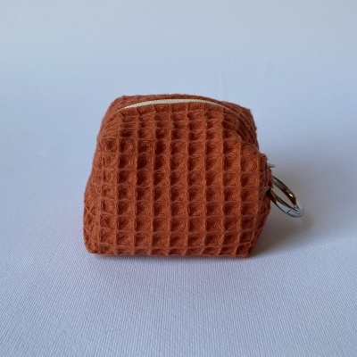 BOLSA PORTA-CHAVES WAFFLE LARANJA