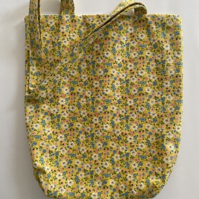 TOTE BAG AMARELO COM FLORES