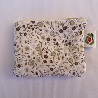 BOLSINHA FLORAL BEGE