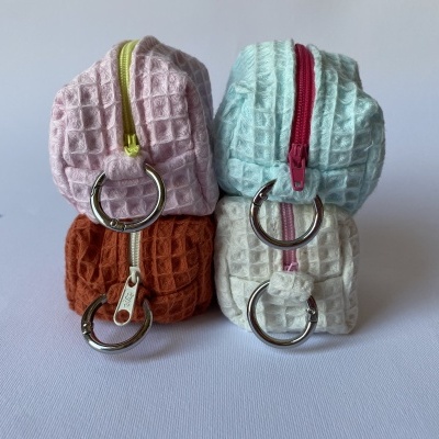 BOLSA PORTA-CHAVES WAFFLE AZUL