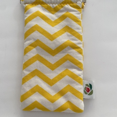 BOLSA PARA ÓCULOS AMARELO/BRANCO