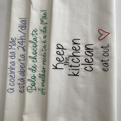 PANO DA LOIÇA ''KEEP THIS KITCHEN CLEAN EAT OUT''