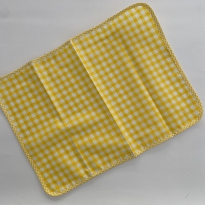 INDIVIDUAL ''XADREZ AMARELO/BRANCO''