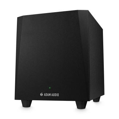 Subwoofer preto ADAM AUDIO com led verde