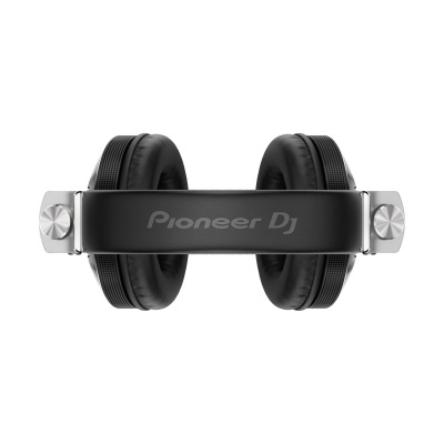 Auscultadores Pioneer DJ com almofadas pretas e estrutura prateada