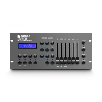 Controlador DMX Cameo CONTROL54 com botões e faders para controlar luzes coloridas