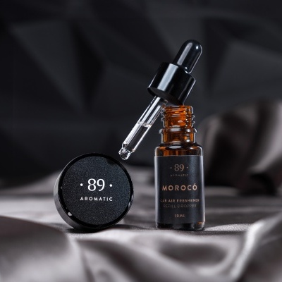 Frasco de vidro âmbar de aromatizador de ar para carro com conta-gotas e tampa preta