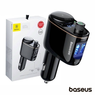 Transmissor FM Bluetooth 2 USB F. Isqueiro BASEUS