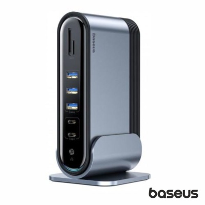 Hub P/ 2xUSB-C/ 5xUSB/ VGA/ HDMI /Audio/ RJ45/ Cartões