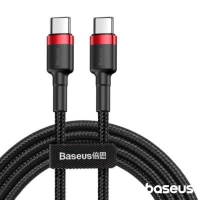 Cabo USB-C PD Macho P/ USB-C PD 3A 2m Vermelho Cafule BASEUS