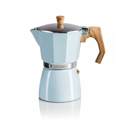 HAEGER MOKA POT 6  BLUE * Cafeteira em aluminio - 6 chávena