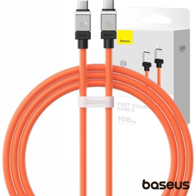 Cabo USB-C Macho P/ USB-C Macho 100W PD 1m Coolplay BASEUS