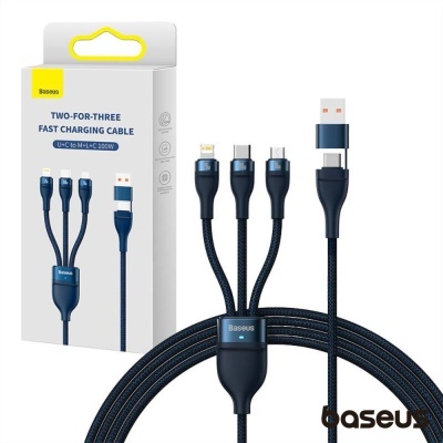 Cabo USB-A/C Macho/MicroUSB/USB-C/Lightning 1.2M 100W BASEUS