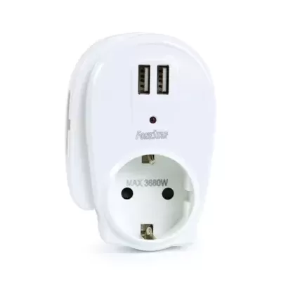 AD-22U Carregador 2 x USB e schuko fêmea FONESTAR
