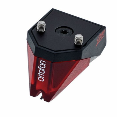 Agulha Ortofon preta e vermelho com parafusos prateados