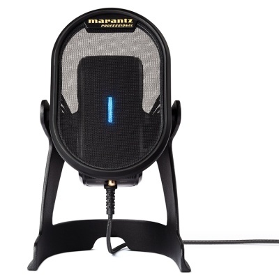 Microfone Marantz Professional com pop filter oval cinza e preto